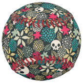 Balle De Softball Crâne en fleurs (Devant)