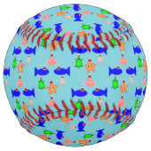 Balle De Softball Créatures de la mer de Noël (Devant)