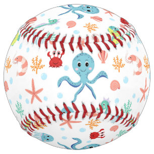 Balle De Softball Créatures marines sous-marines fantaisistes