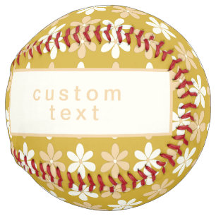 BALLE DE SOFTBALL CRÈME D'OR CHAMPAGNE COULEUR TINY FLEURS MOTIF