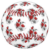 Balle De Softball Croissant mécanique avec roses rouges (Dos)
