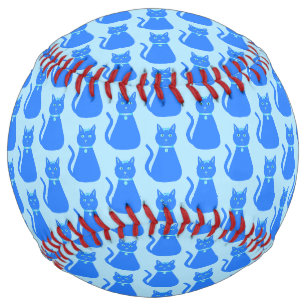 Balle De Softball Cute Blue Baby Boy Chat Motif