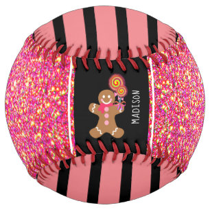 Balle De Softball Cute Girly rose Parties scintillant pain d'épices