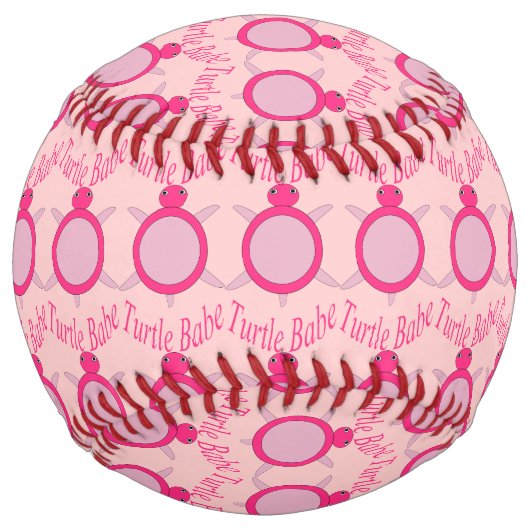 Balle De Softball Cute Rose Turtle Baby Softball (Devant)