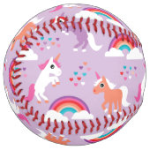 Balle De Softball Cute Unicorn Rainbow Purple (Devant gauche)