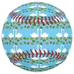 Balle De Softball Cygnes blancs et nénuphars Mariages