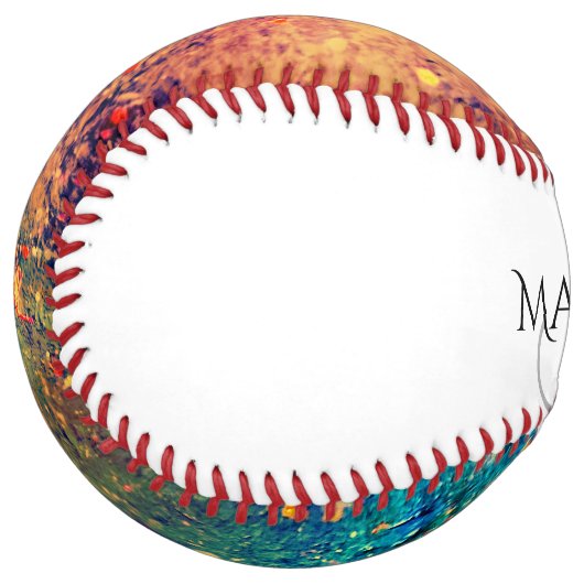 Balle De Softball Déchirure psychédélique | Monogramme Abstrait arc- (Devant gauche)