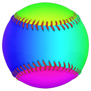 Balle De Softball Dégradé diagonal arc-en-ciel