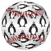 Balle De Softball Design de pingouin personnalisé (Devant)