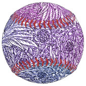 Balle De Softball Design floral complexe dans les tons violets et bl (Dos)