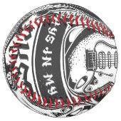 Balle De Softball Design Guitar Rock (Devant gauche)