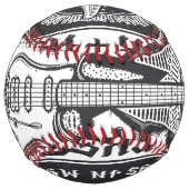 Balle De Softball Design Guitar Rock (Dos)