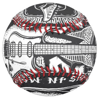 Balle De Softball Design Guitar Rock