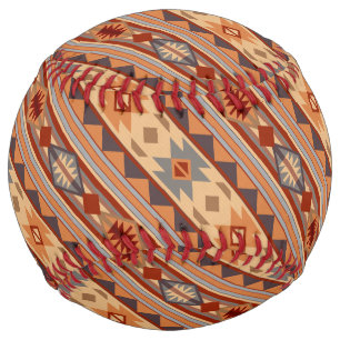 Balle De Softball Design Motif Sud-Ouest Tan