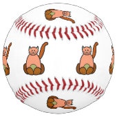 Balle De Softball dessin animé de chat Brown (Dos)