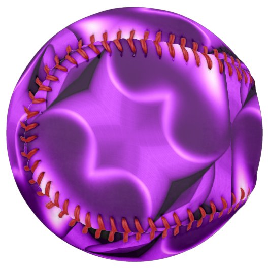 Balle De Softball Deux Coeurs Violets (Devant gauche)