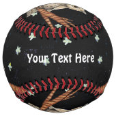 Balle De Softball Deux Jolies Chouettes en Tan sur des Branches Arbr (Dos)