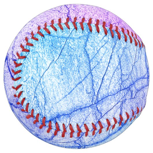 Balle De Softball Deux tons de marbre pourpre (Devant gauche)