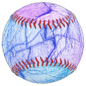 Balle De Softball Deux tons de marbre pourpre (Devant)