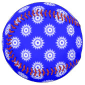 Balle De Softball Double étoile blanche avec du bleu (Devant gauche)