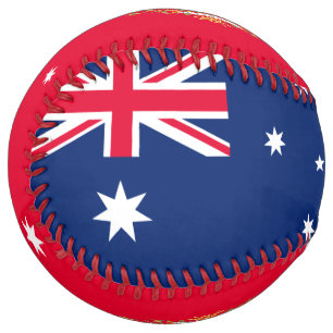 Balle De Softball Drapeau australien et blason patriotique
