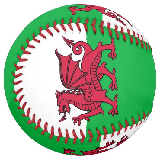 Balle De Softball Drapeau celtique du Dragon rouge du Pays de Galles (Devant gauche)