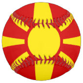 Balle De Softball Drapeau de Macédoine du Nord (Dos)