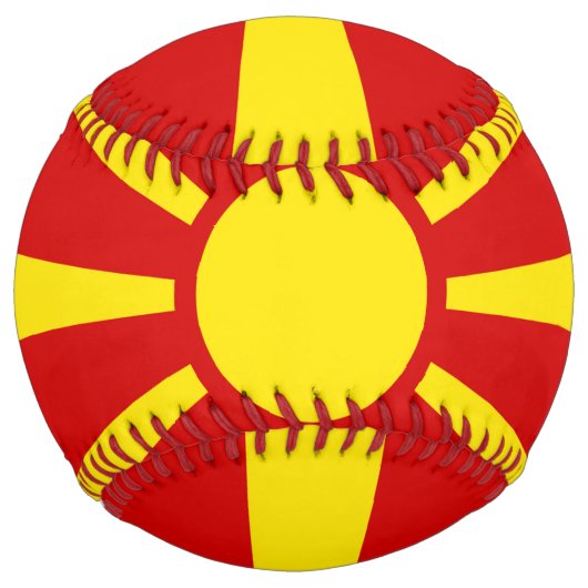 Balle De Softball Drapeau de Macédoine du Nord (Devant)
