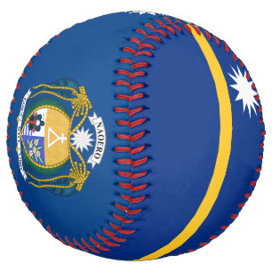 Balle De Softball Drapeau et Armoiries de Nauru Patriotique