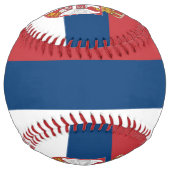 Balle De Softball Drapeau et blason de Serbie Patriotique (Devant)