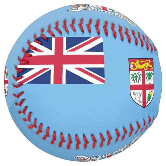 Balle De Softball Drapeau fidjien et blason patriotique (Devant gauche)
