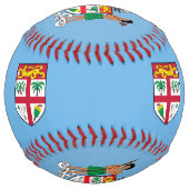 Balle De Softball Drapeau fidjien et blason patriotique (Devant)