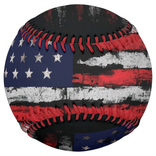 Balle De Softball Drapeau Grunge U.S.A (Devant)