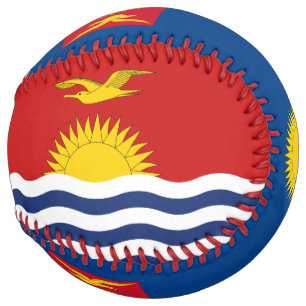 Balle De Softball Drapeau Kiribati et armoiries patriotique