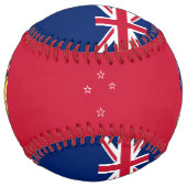 Balle De Softball Drapeau néo-zélandais et blason patriotique (Dos)