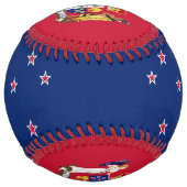 Balle De Softball Drapeau néo-zélandais et blason patriotique (Devant)