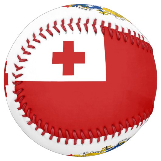 Balle De Softball Drapeau Tonga et blason Patriotique (Devant gauche)