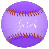 Balle De Softball Écriture violette ombrée et texte blanc modifiable (Dos)