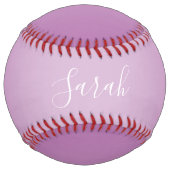 Balle De Softball Editable Soft Mauve Ombre & White Text Script (Devant)