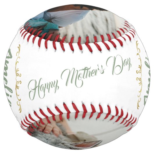 Balle De Softball Elégant Best Mom Ornament 2 garde photo (Dos)