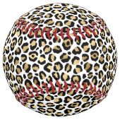 Balle De Softball Empreinte de léopard noir or (Dos)