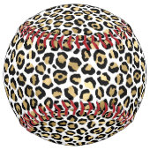 Balle De Softball Empreinte de léopard noir or (Devant)