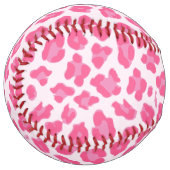 Balle De Softball Empreinte de léopard rose amusant (Devant gauche)