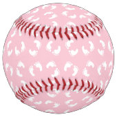 Balle De Softball Empreintes Bébé, Pied Bébé, Marches, Fille Rose (Devant)