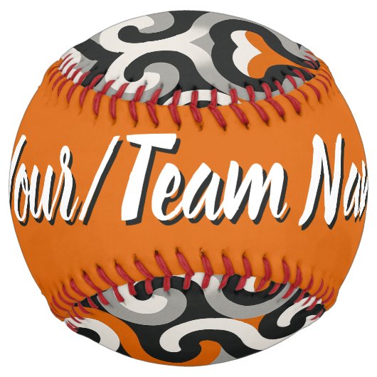 Balle De Softball Équipe Orange (personnaliser) (Dos)