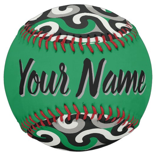 Balle De Softball Équipe verte (personnaliser) (Dos)