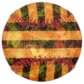 Balle De Softball Étrange bande orange et carrés rayés (Devant)