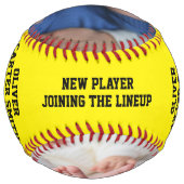 Balle De Softball Faire-part de naissance bébé personnalisé avec pho (Devant)