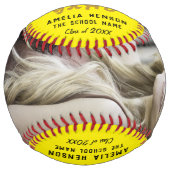 Balle De Softball Félicitations aux diplômés Jaunes Photo (Devant)