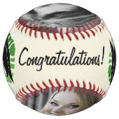 Balle De Softball Félicitations Diplômé Feuille tropicale 2 Photo (Dos)